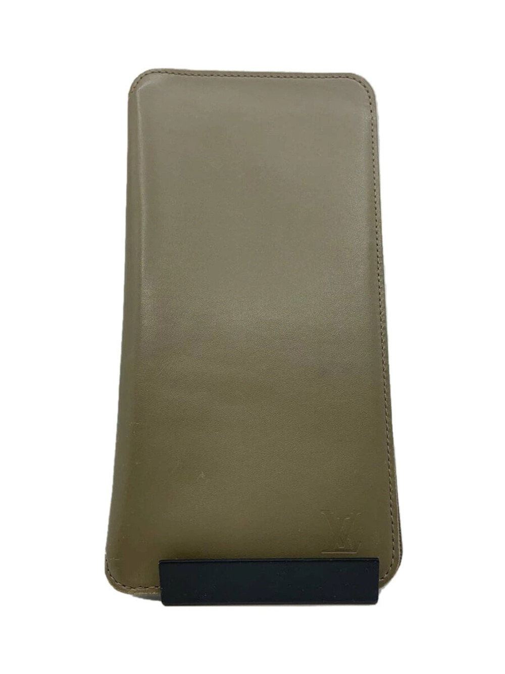 LOUIS VUITTON Pass Case Wallet Leather Gray